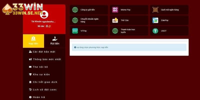 Giới thiệu về 33WIN và quy trình rút tiền